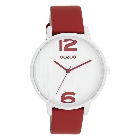 Zegarek damski Oozoo Timepieces Zegarki analogowe skórzane czerwone UOC11237 Oozoo