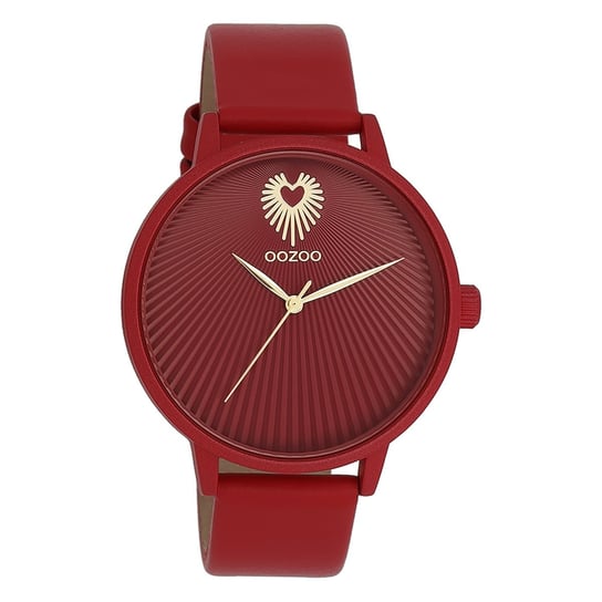 Zegarek damski Oozoo Timepieces Zegarki analogowe skórzane czerwone UOC11249 Oozoo