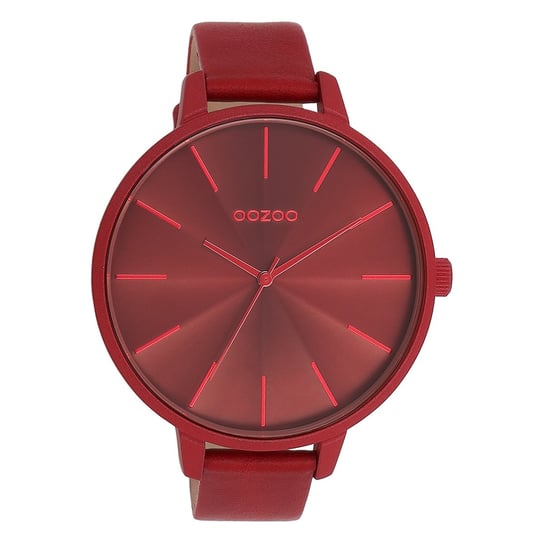 Zegarek damski Oozoo Timepieces Zegarki analogowe skórzane czerwone UOC11253 Oozoo