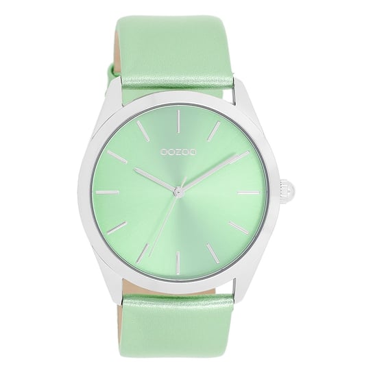 Zegarek damski Oozoo Timepieces Zegarki analogowe skórzane miętowo-zielone UOC11336 Oozoo