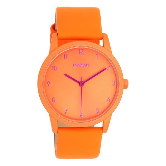 Zegarek damski Oozoo Timepieces Zegarki analogowy skórzane pomarańczowe UOC11171 Oozoo