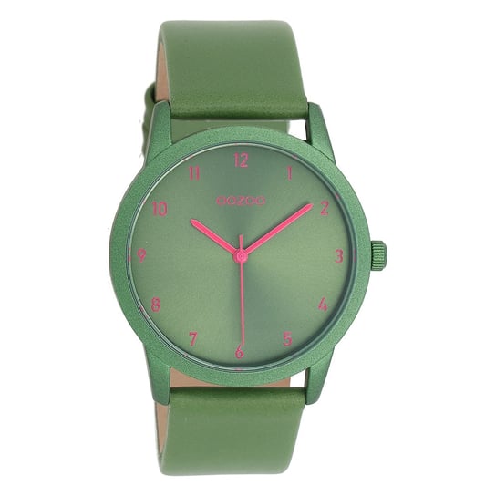 Zegarek damski Oozoo Timepieces Zegarki analogowy skórzane zielone UOC11056 Oozoo