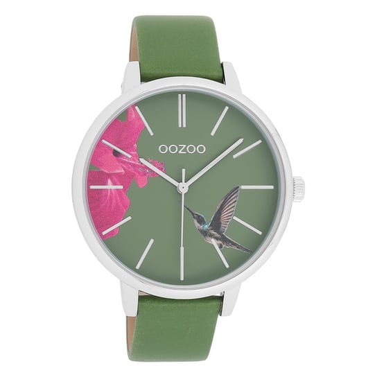 Zegarek damski Oozoo Timepieces Zegarki analogowy skórzane zielone UOC11065 Oozoo