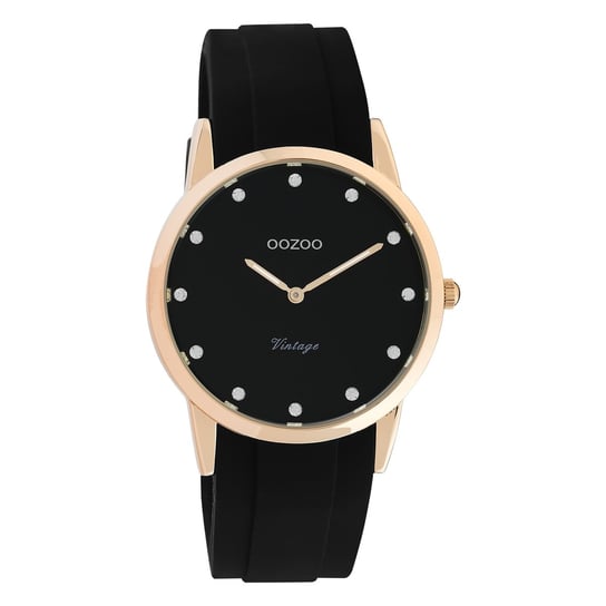 Zegarek damski Oozoo Vintage Series analogowy silikonowy czarny UOC20179 Oozoo