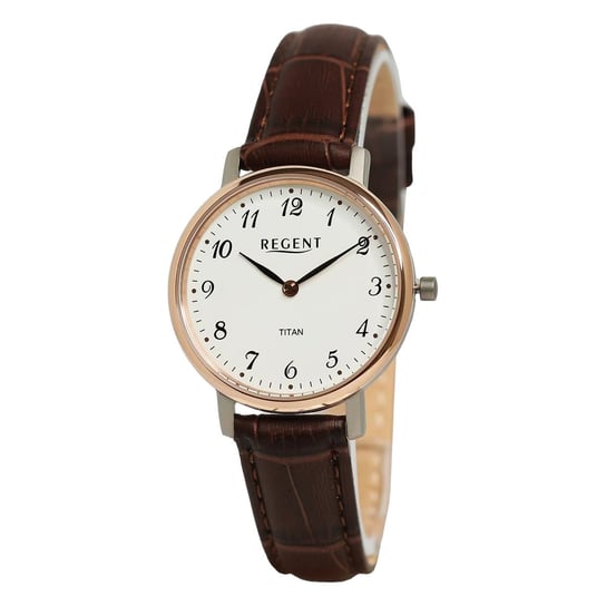 Zegarek damski Regent analogowy pasek skórzany brązowy UR2094054 Regent
