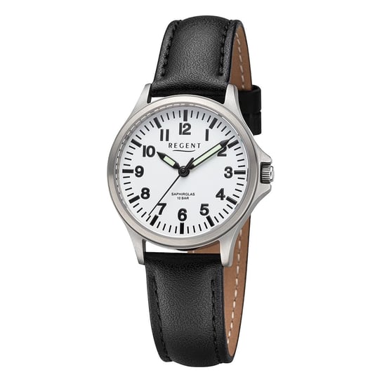 Zegarek damski Regent analogowy pasek skórzany czarny UR2092565 Regent