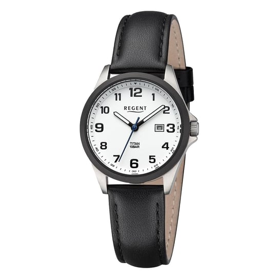 Zegarek damski Regent analogowy skórzany pasek czarny URBA781 Regent