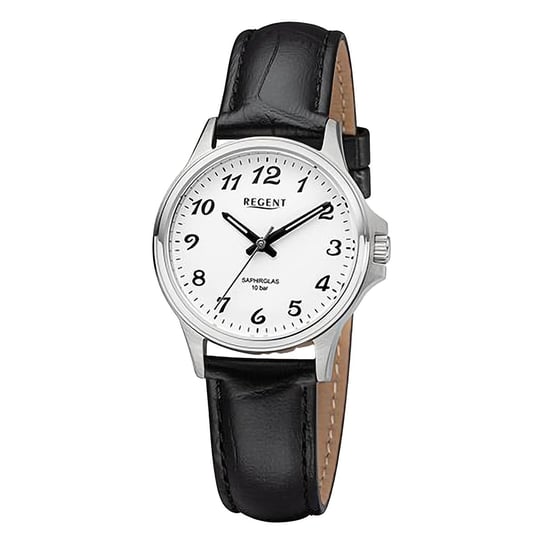 Zegarek damski Regent analogowy skórzany pasek czarny URF1456 Regent