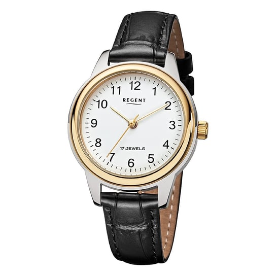 Zegarek damski Regent analogowy skórzany pasek czarny URF1568 Regent