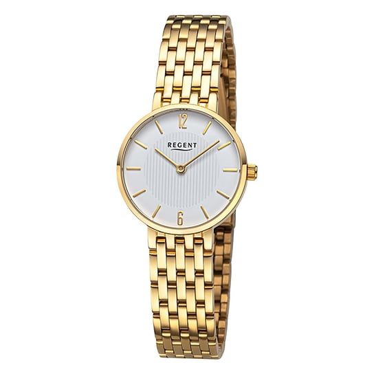 Zegarek damski Regent analogowy z metalową bransoletą w kolorze złotym URF1487 Regent
