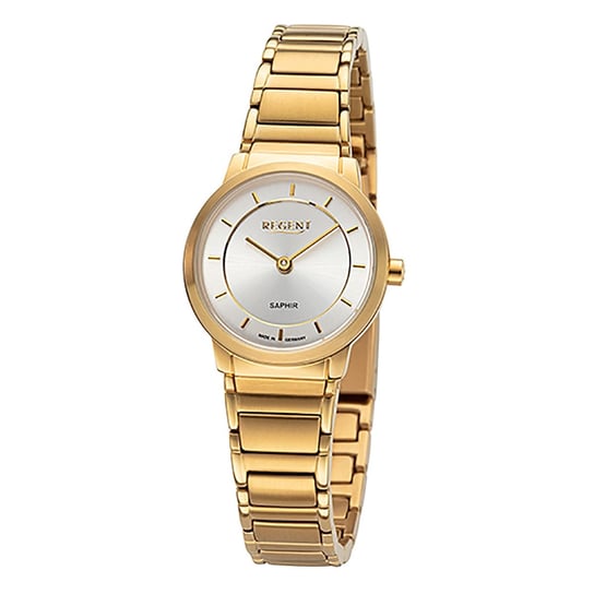 Zegarek damski Regent metalowa bransoletka GM-2132 zegarek na pasku metalowym analogowy złoty URGM2132 Regent