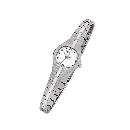 Zegarek damski Regent na metalowej bransolecie F-626 analogowy zegarek na metalowej bransolecie srebrny URF626 Regent