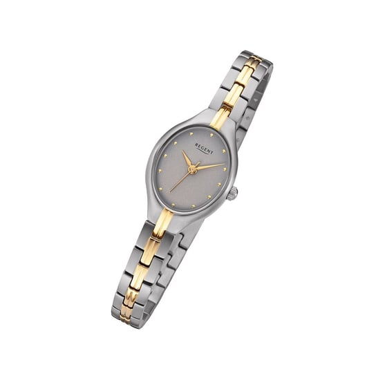 Zegarek damski Regent tytanowy zegarek F-1164 analogowy metalowy zegarek na rękę w kolorze szarego złota URF1164 Regent
