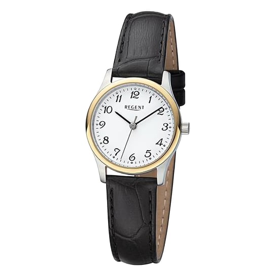 Zegarek damski Regent z analogowym skórzanym paskiem w kolorze czarnym URF1250 Regent