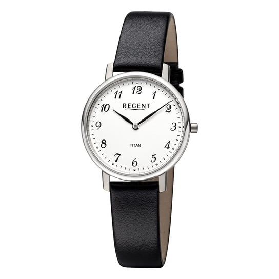 Zegarek damski Regent z analogowym skórzanym paskiem w kolorze czarnym URF1557 Regent