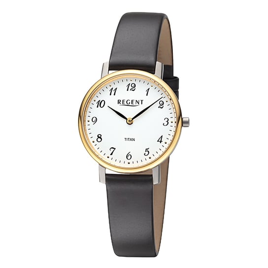 Zegarek damski Regent z analogowym skórzanym paskiem w kolorze czarnym URF1558 Regent