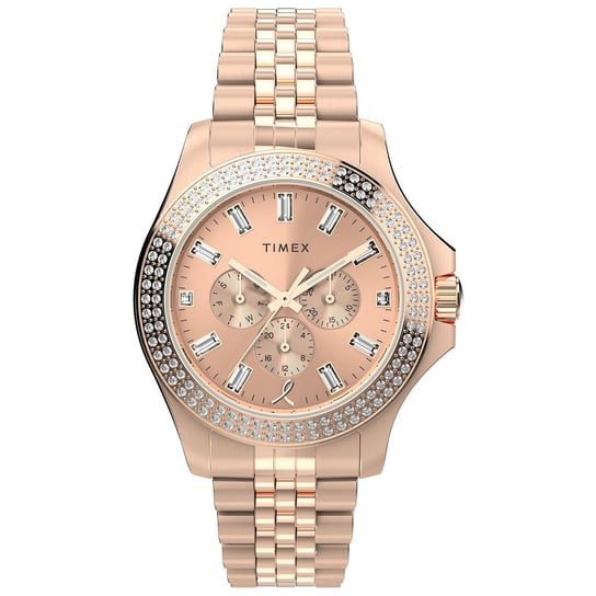 Zegarek Damski Timex TW2V96700 CYRKONIE różowe złoto Timex