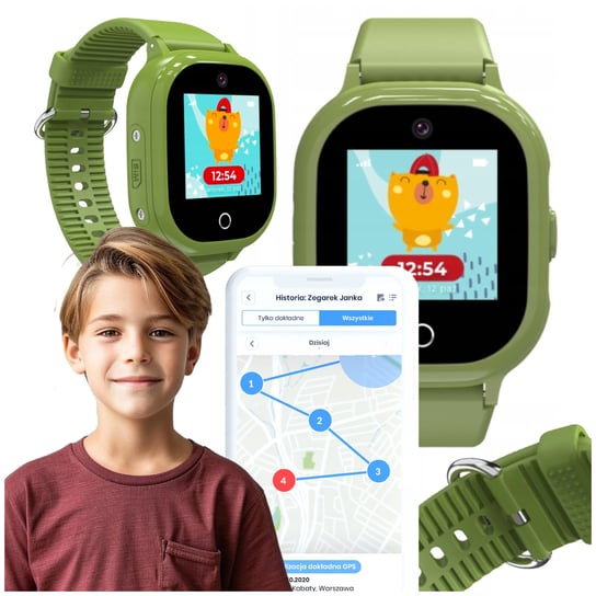 Zegarek dla dziecka Locon Watch Lite GJD.06 Oliwkowy - polska aplikacja Bezpieczna Rodzina
