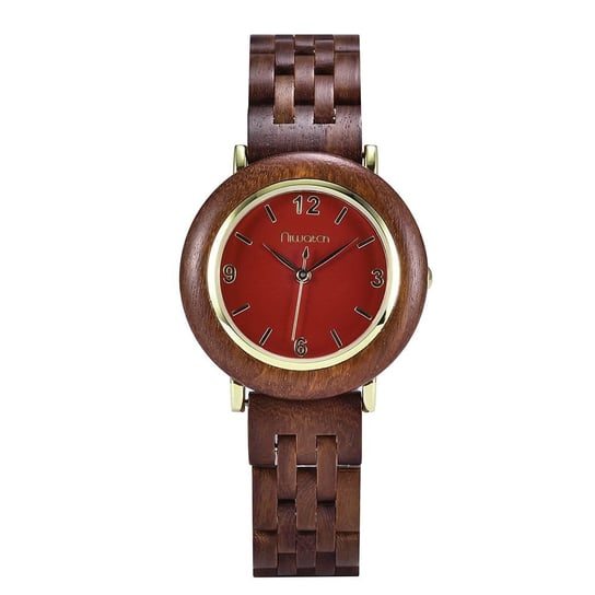 Zegarek Drewniany Niwatch - Kolekcja Fragile - Czerwony Sandałowiec Niwatch