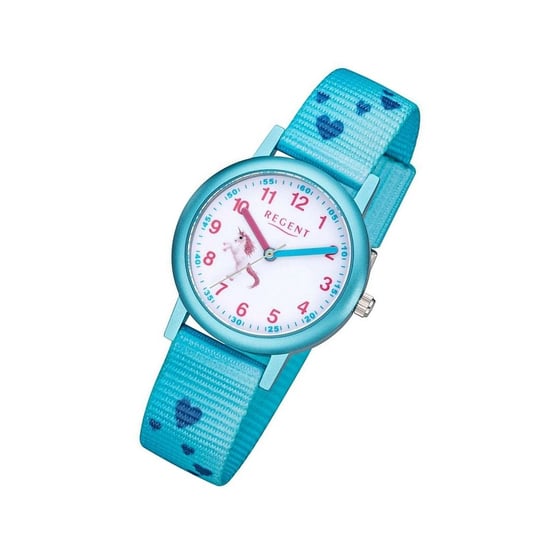 Zegarek dziecięcy Regent Zegarek dziecięcy F-1208 analogowy tekstylny zegarek na rękę niebieski URF1208 Regent