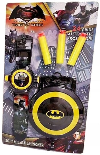 Zegarek Dziecięcy + Rzutnik 24 Zdjęć + Wyrzutnia Strzałek Piankowych Batman Jelly Pens
