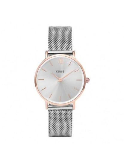 Zegarek kwarcowy CLUSE Minuit Mesh Rose Gold-Silver CL30025 Cluse
