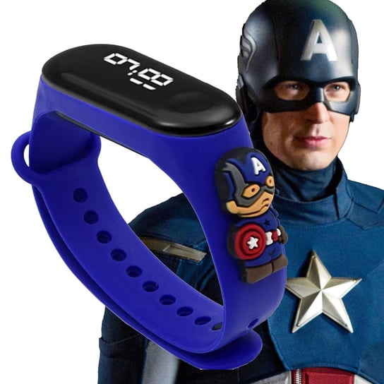 Zegarek LED Dla Dzieci Kapitan Ameryka WKS