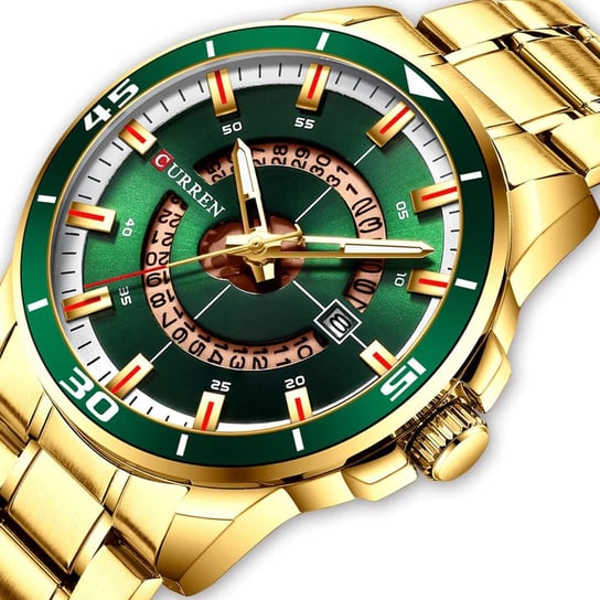 Zegarek Męski Curren 8359 Zielono-Złoty CURREN