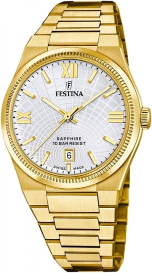 Zegarek męski FESTINA 20057/1 złoty klasyczny do pływania Festina