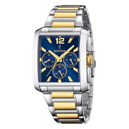 Zegarek męski Festina Timeless Chronograph zegarek na rękę ze stali nierdzewnej srebrny złoty UF20637/1 Festina