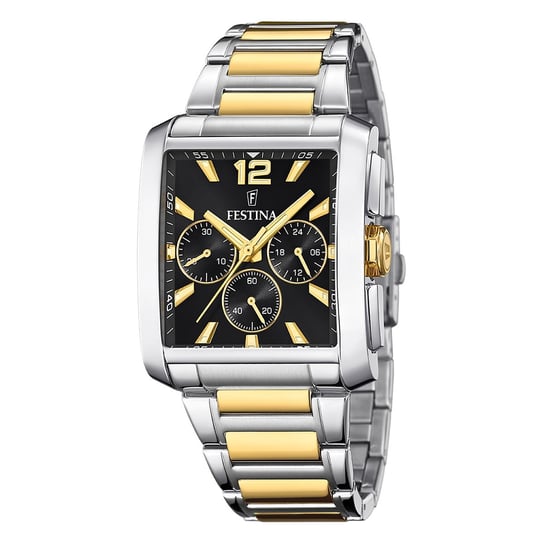 Zegarek męski Festina Timeless Chronograph zegarek na rękę ze stali nierdzewnej srebrny złoty UF20637/4 Festina