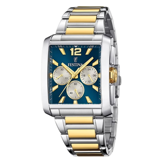 Zegarek męski Festina Timeless Chronograph zegarek na rękę ze stali nierdzewnej srebrny złoty UF20637/6 Festina