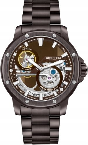 Zegarek męski KENNETH COLE KCWGL0033704 brązowy klasyczny skeleton Kenneth Cole