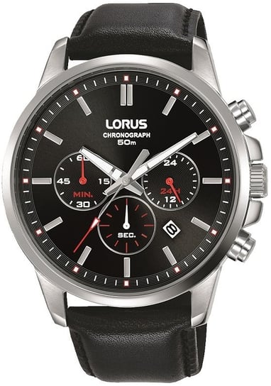 Zegarek męski LORUS, RT383GX8, czarno-srebrny LORUS