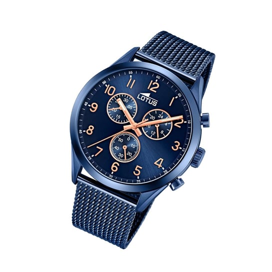 Zegarek męski LOTUS minimalistyczny sport 18638/1 zegarek na rękę ze stali nierdzewnej niebieski UL18638/1 Lotus