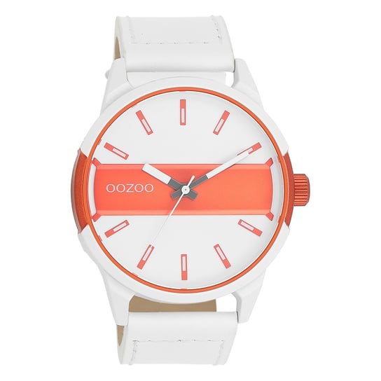 Zegarek męski Oozoo Timepieces Zegarki analogowe skórzane białe UOC11316 Oozoo