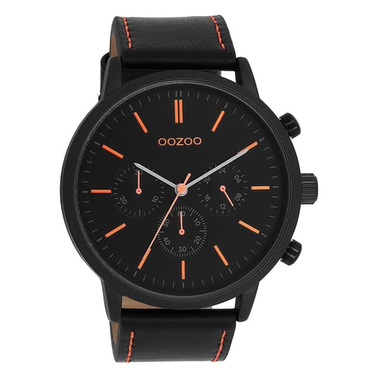 Zegarek męski Oozoo Timepieces Zegarki analogowe skórzane czarne UOC11209 Oozoo
