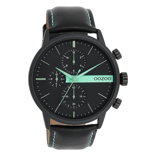 Zegarek męski Oozoo Timepieces Zegarki analogowe skórzane czarne UOC11229 Oozoo