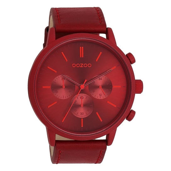 Zegarek męski Oozoo Timepieces Zegarki analogowe skórzane czerwone UOC11207 Oozoo