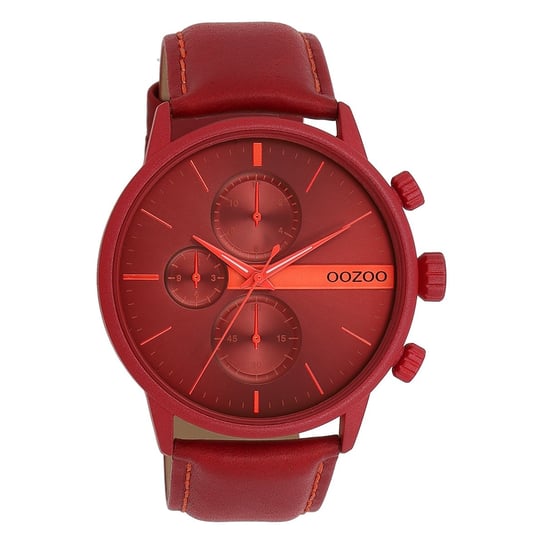 Zegarek męski Oozoo Timepieces Zegarki analogowe skórzane czerwone UOC11226 Oozoo