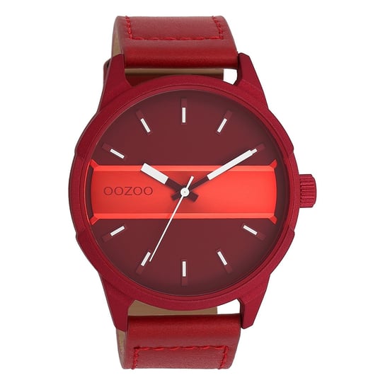 Zegarek męski Oozoo Timepieces Zegarki analogowe skórzane czerwone UOC11231 Oozoo