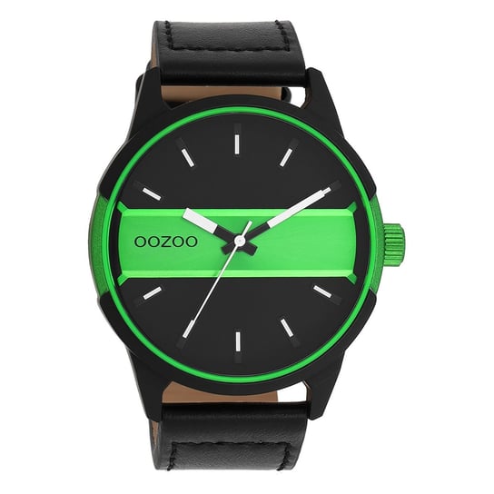 Zegarek męski Oozoo Timepieces Zegarki analogowe skórzane w kolorze leśnej zieleni UOC11233 Oozoo