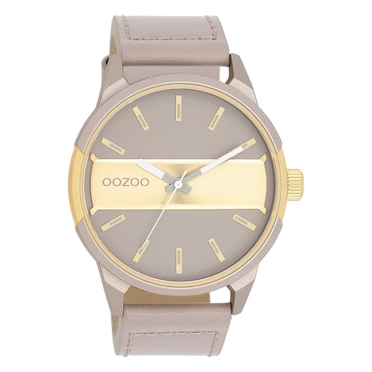 Zegarek męski Oozoo Timepieces Zegarki analogowe skórzane w kolorze taupe brązowym UOC11317 Oozoo