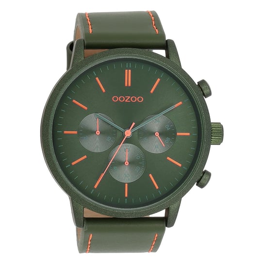 Zegarek męski Oozoo Timepieces Zegarki analogowe skórzane zielone UOC11206 Oozoo