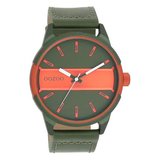 Zegarek męski Oozoo Timepieces Zegarki analogowe skórzane zielone UOC11318 Oozoo