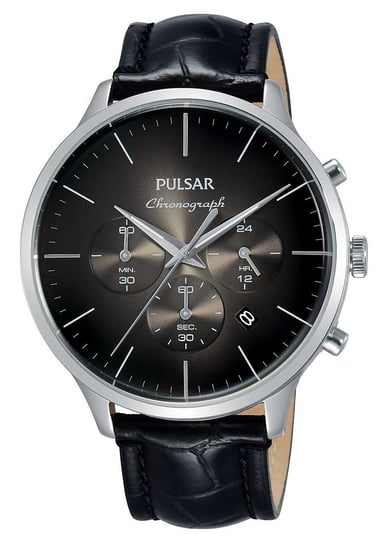 Zegarek męski PULSAR Chronograph, PT3865X1, czarno-srebrny Pulsar