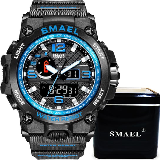 Zegarek Męski Smael Sportowy Wodoodporny +Pudełko 1545D Black Blue LOGIT