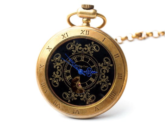 Zegarek na łańcuszku Antyczne Piękno III, złoty Drobiny Czasu