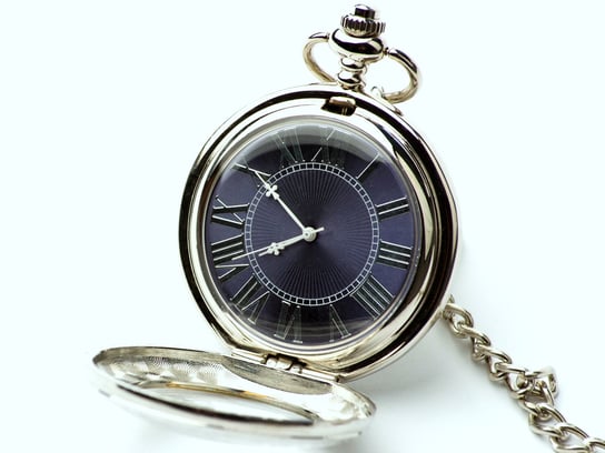 Zegarek na łańcuszku - Błękitny Obłęd (silver) Drobiny Czasu