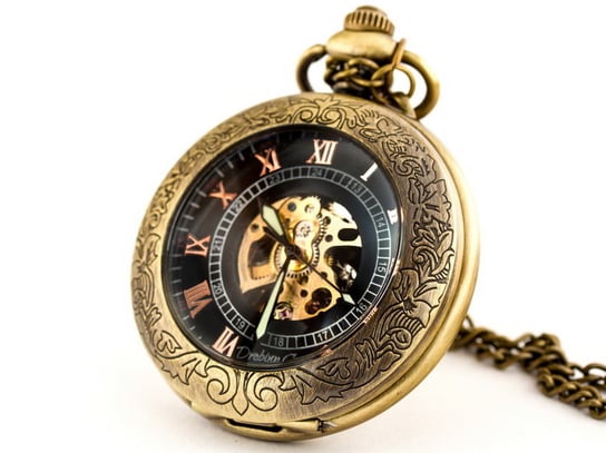 Zegarek na łańcuszku Elegancja w Brązie Fluor, złoty Drobiny Czasu